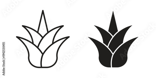 Aloe vera icon set, logo vector eps10