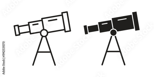 Boat Telescope icon set, logo vector eps10