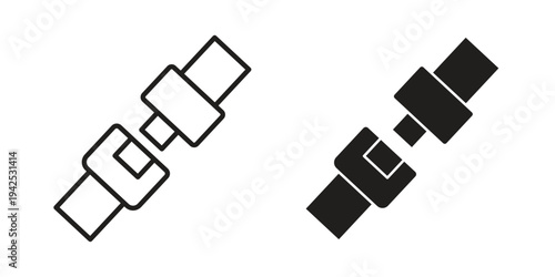 Car seat belt icon set, logo vector eps10