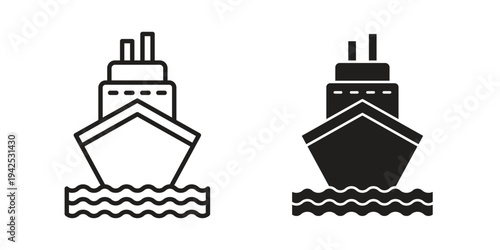 Cargo Ship icon set, logo vector eps10