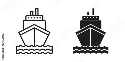 Cargo ship icon set, logo vector eps10