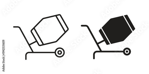 cement mixers icon set, logo vector eps10