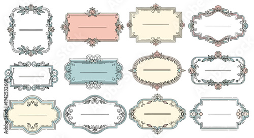 Collection of Vintage Style Blank Labels.