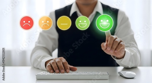 Customer satisfaction survey online rating feedback form excellent service experience concept