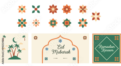 Celebrating diverse cultural and religious festive designs with vibrant patterns and symbols. Vector