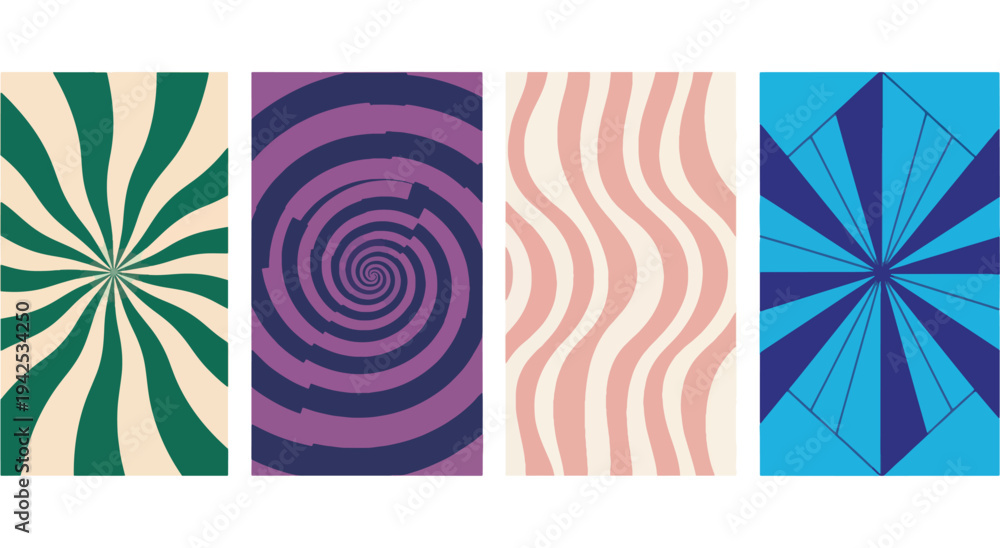 Obraz premium Abstract geometric patterns in vibrant and contrasting designs Vector