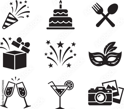 Party Celebration Icon Set.