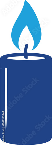Lit Candle Stylized Vector Icon