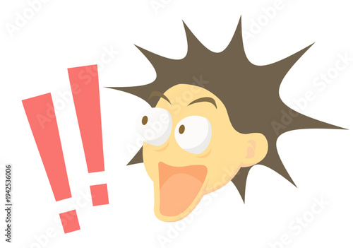 びっくりして目が飛び出そうな人の顔のイラスト