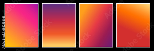 Modern Warm Gradient Backgrounds in Pink, Orange, Red and Purple. Clean Abstract Design for Social Media Posts, Mobile Wallpapers, Branding and Digital Templates.