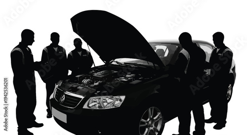 Mechanics car inspection vector