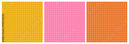 Bright Geometric Grid Backgrounds in Yellow, Pink and Orange Tones. Minimal Abstract Design for Social Media Templates, Branding, Posters, Packaging and Modern Graphic Layouts.