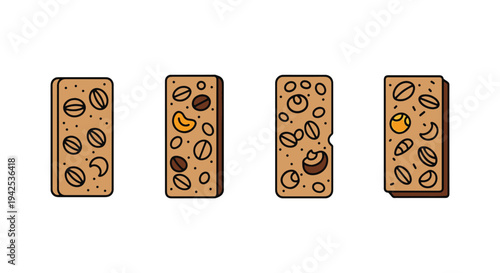 Granola Bar Line art vector elegant soft pastel color illustration
