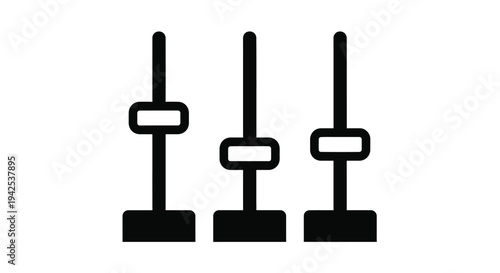 Three black sliders with rectangular controls representing adjustment settings