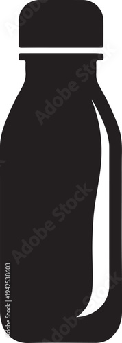 Water Bottle Silhouette Vector Icon
