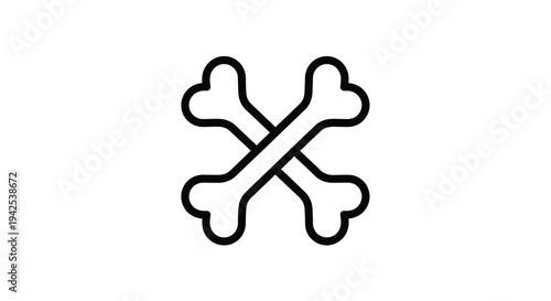 Simple black and white illustration of two crossed bones
