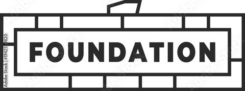 Foundation Brick Frame Sign Illustration