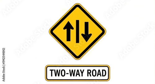 two-way road warning sign