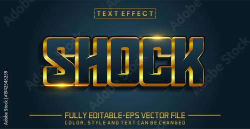 Shock Luxury Gold and Black Metallic Editable Text Effect