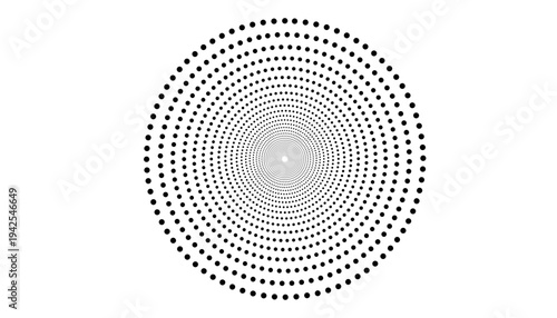 Halftone dots radial circle pattern abstract background