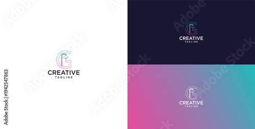 smart bulb logo icon. bulb logo technology. initial logo design G