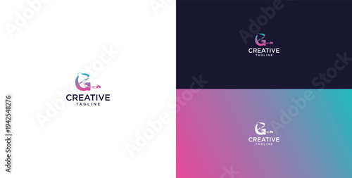 smart bulb logo icon. bulb logo technology. initial logo design G