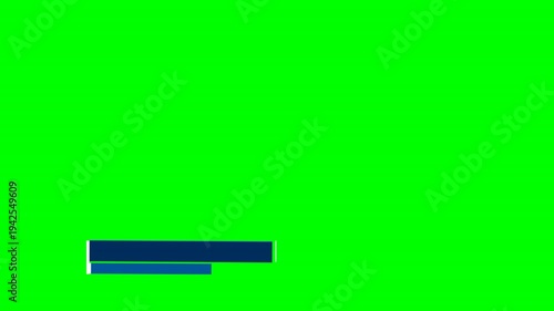 Abstract Blue Lower Third Graphic Element on Green Screen