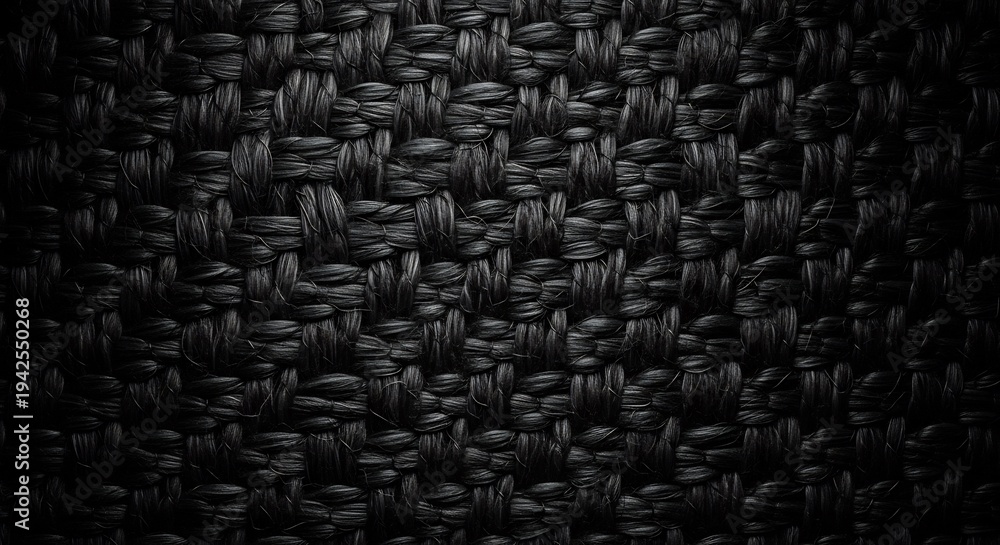 Fototapeta premium Dark Woven Fabric Texture Close Up Macro Shot.