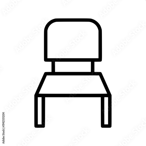 “Black and white line art illustration of a modern gaming chair with high backrest, headrest cushion, armrests and rolling base, clean outline vector style, isolated on white background, coloring book