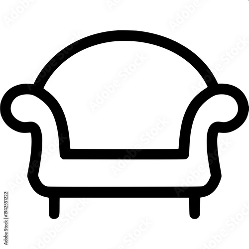 “Black and white line art illustration of a modern gaming chair with high backrest, headrest cushion, armrests and rolling base, clean outline vector style, isolated on white background, coloring book