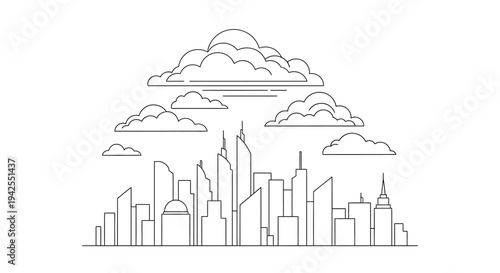 City Skyline with Modern Skyscrapers.