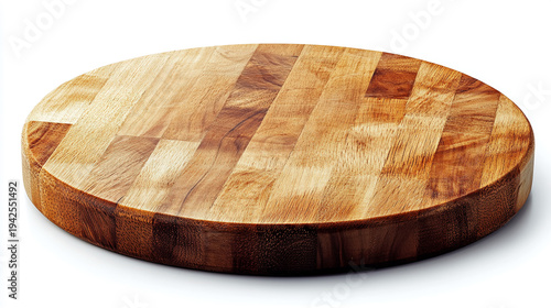 Wallpaper Mural Round wooden chopping board on white background kitchen utensil for food preparation cutting board for home cooking Torontodigital.ca