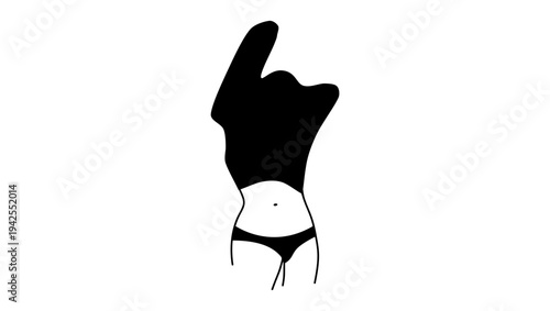 a woman is changing clothes, black isolated silhouette