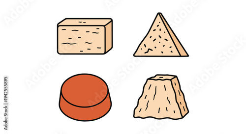 Halva Line art vector set clean abstract color