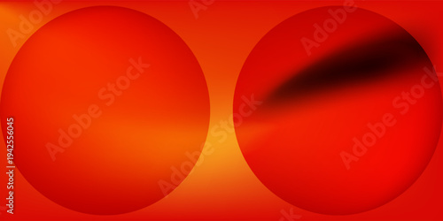 Fire color banner. Red orange yellow gradient pattern with circle object. Vibrant blur plain background.