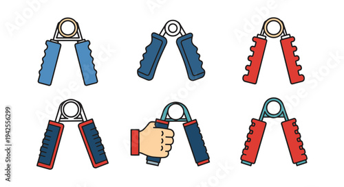 Hand Grip Line art vector set modern artistic abstract style illustration