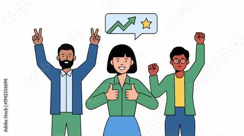 Diverse team celebrating success and achievement together.