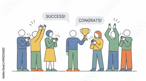 Group of people celebrating success and achievement together.