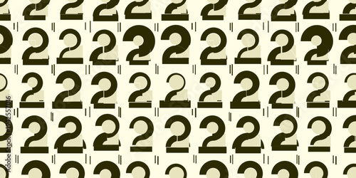 数字の2 幾何学模様の繰り返しパターン