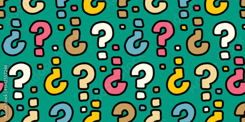 カラフルな疑問符の模様