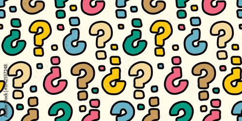 カラフルな手描きクエスチョンマーク模様