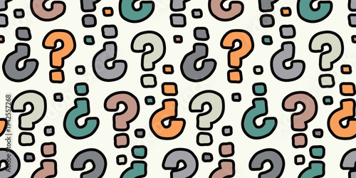 疑問符の可愛い手描き繰り返し模様