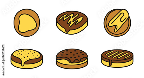 Hash Brown Line art vector soft abstract color design