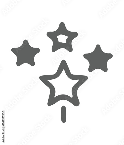 Set of 4 star icons vector, gray, simple