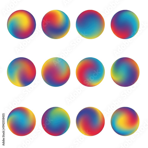 Colorful gradient circles arranged in a grid pattern