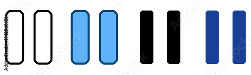 Pause Icon Multiple Style Vector Collection   