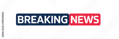 A graphic displaying the words breaking news in bold contrasting colors