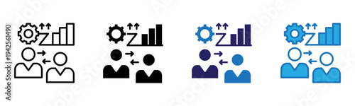 Coaching Icon Multi Style Vector Illustration