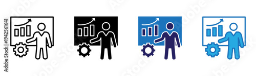 Presentation Icon Multi Style Vector Illustration