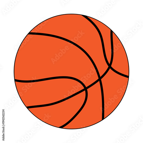 Isolated Orange Basketball Icon